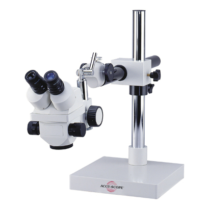 Binocular Zoom Stereo Microscope on a Boom Stand - Model 3062US - Click Image to Close